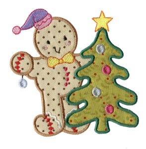 Picture of Gingerbread & Tree Machine Embroidery Design