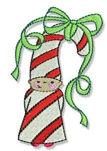 Picture of Candy Cane Kid Machine Embroidery Design