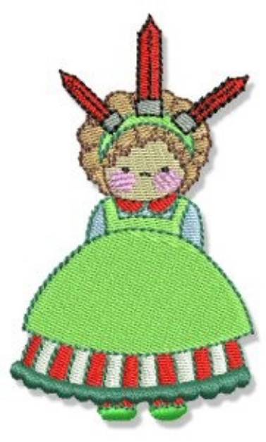 Picture of Xmas Girl Machine Embroidery Design