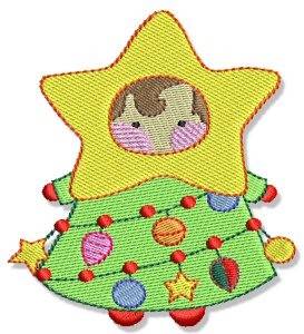 Picture of Xmas Tree Kid Machine Embroidery Design