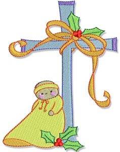 Picture of Christmas Cross Machine Embroidery Design
