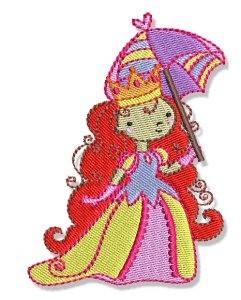 Picture of Umbrella Princess Machine Embroidery Design