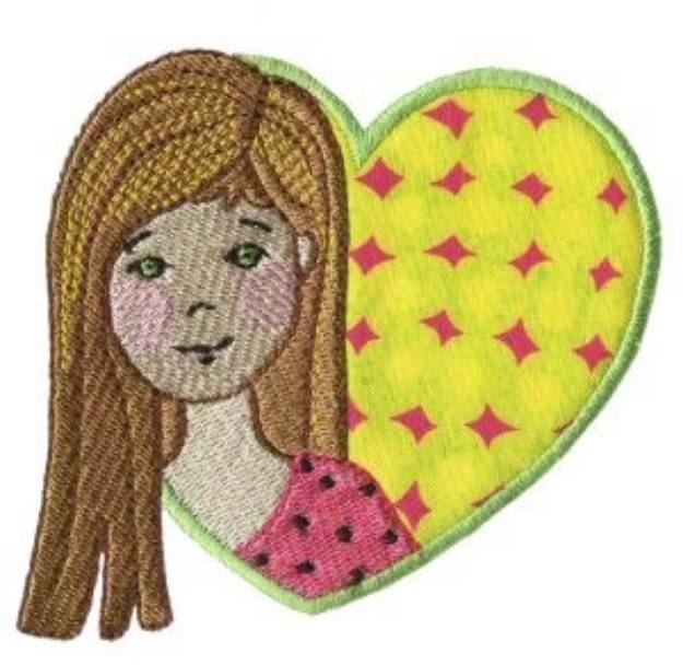 Picture of Heart Girl Machine Embroidery Design