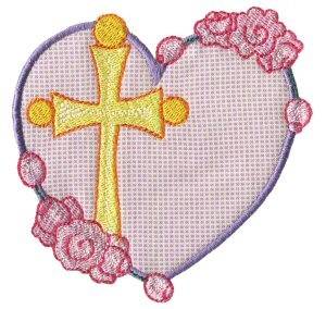 Picture of Cross Heart Machine Embroidery Design