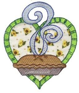 Picture of Love Pie Machine Embroidery Design