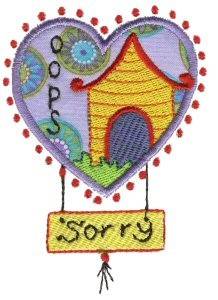 Picture of Oops Sorry Machine Embroidery Design