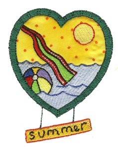 Picture of Summer Heart Machine Embroidery Design