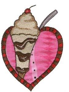 Picture of Love Ice Cream Machine Embroidery Design
