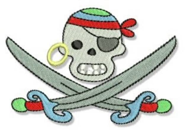 Picture of Skull & Crossbones Machine Embroidery Design