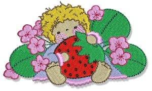 Picture of Strawberry Kid Machine Embroidery Design