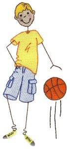Picture of Basketball Player Machine Embroidery Design