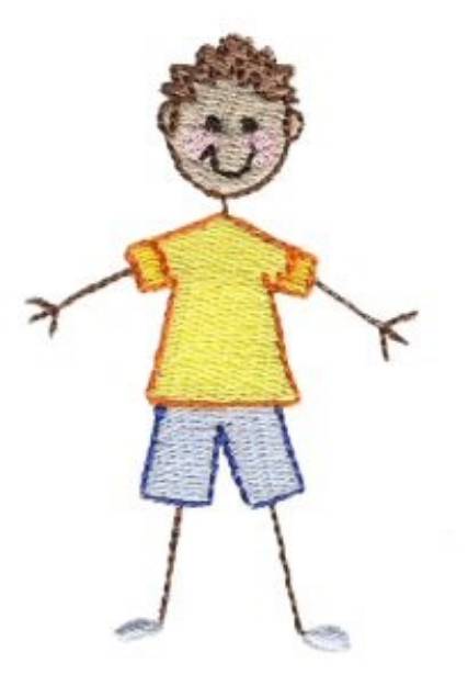Picture of Stick Figure Boy Machine Embroidery Design