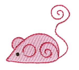 Picture of Pink Mouse Machine Embroidery Design