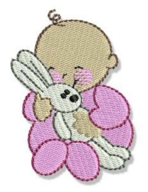 Picture of Baby & Bunny Machine Embroidery Design