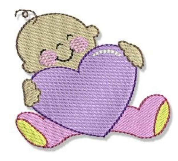 Picture of Baby & Heart Machine Embroidery Design