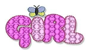 Picture of Butterfly Girl Machine Embroidery Design