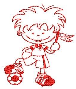 Picture of Soccer Boy Machine Embroidery Design