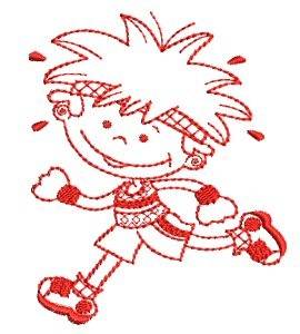 Picture of Running Boy Machine Embroidery Design