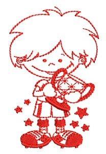 Picture of Boy & Trophy Machine Embroidery Design