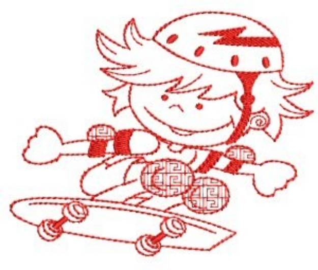 Picture of Skateboard Boy Machine Embroidery Design
