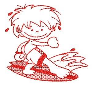 Picture of Surfing Boy Machine Embroidery Design