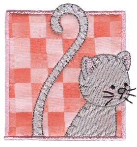 Picture of Cat In Block Machine Embroidery Design