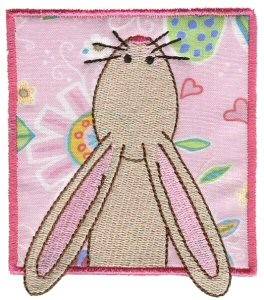 Picture of Bunny In Block Machine Embroidery Design