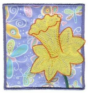 Picture of Daffodil In Block Machine Embroidery Design
