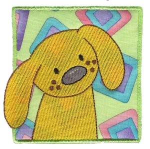 Picture of Dog In Block Machine Embroidery Design