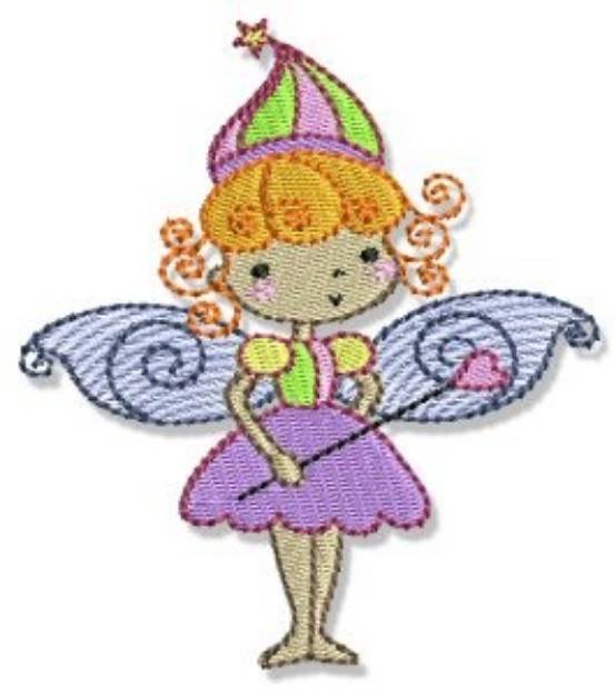 Picture of Blonde Fairy Girl Machine Embroidery Design
