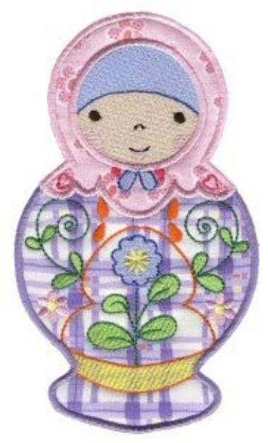 Picture of Cute Applique Russian Doll Machine Embroidery Design