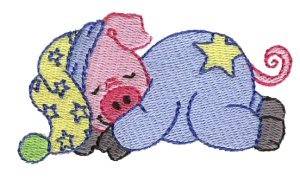 Picture of Dreaming Pig Machine Embroidery Design