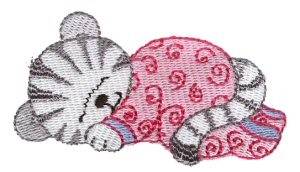 Picture of Dreaming Kitten Machine Embroidery Design