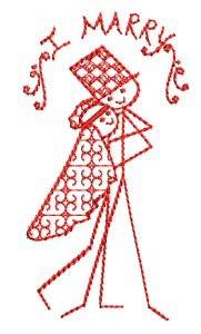 Picture of I Marry Couple Machine Embroidery Design