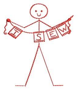 Picture of I Sew Stick Figure Machine Embroidery Design