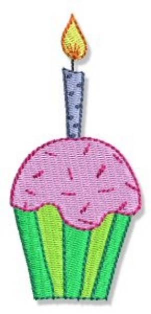Picture of Birthday Cupcake Machine Embroidery Design