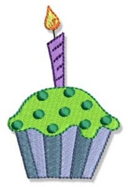 Picture of Birthday Cupcake Machine Embroidery Design