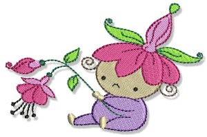 Picture of Iris Blossom Baby Machine Embroidery Design