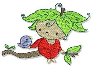 Picture of Blossom Baby & Bird Machine Embroidery Design