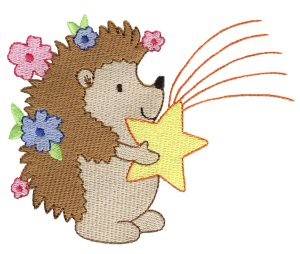 Picture of Little Stars Hedgehog Machine Embroidery Design