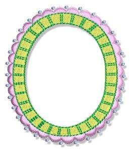 Picture of Fun Oval Frame Machine Embroidery Design