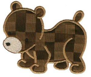 Picture of Sweet Bear Applique Machine Embroidery Design