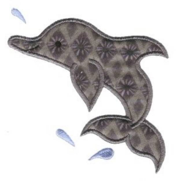 Picture of Sweet Dolphin Applique Machine Embroidery Design