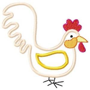 Picture of Sweet Chicken Applique Machine Embroidery Design