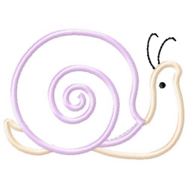 Picture of Sweet Snail Applique Machine Embroidery Design
