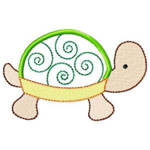 Picture of Sweet Turtle Applique Machine Embroidery Design
