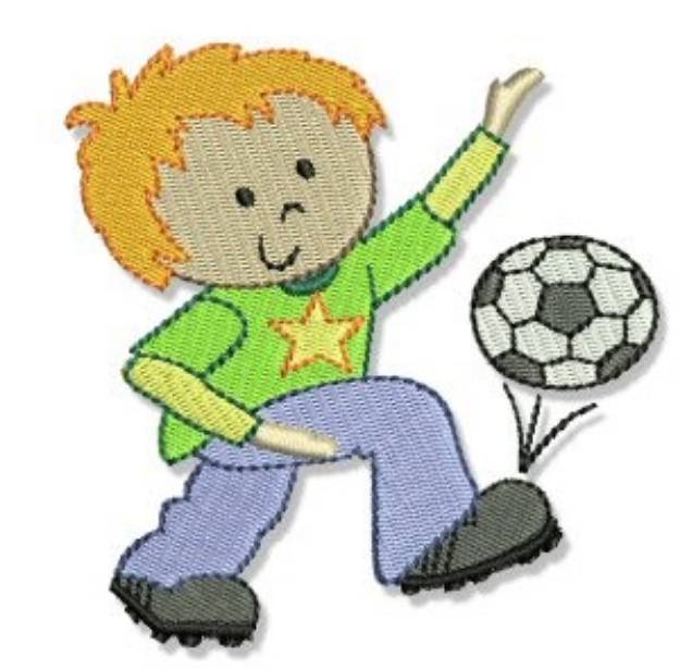 Picture of Little Stars Soccer Player Machine Embroidery Design
