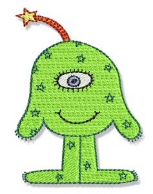 Picture of Little Stars Alien Machine Embroidery Design