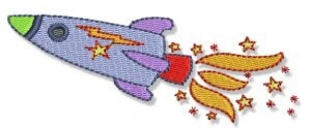 Picture of Little Stars Rocket Machine Embroidery Design