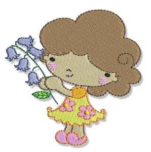 Picture of Spring Cutie & Bluebells Machine Embroidery Design